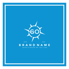 Wall Mural - letter GO compass logo design vector