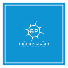 Wall Mural - letter GP compass logo design vector