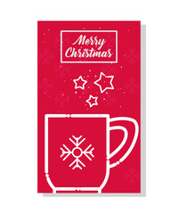 Canvas Print - merry christmas mug with snowflake and stars line style icon vector design