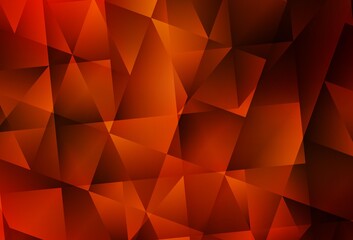  Light Red vector shining triangular background.