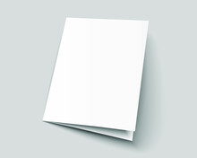 A4 Brouchure Mock Up. A3 Half-fold Blank Template Design. Flyer With Copy Space. Realistic 3d Vector Illustration.