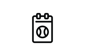 Sticker - Baseball Outline Icon - Calendar