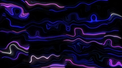 Wall Mural - Glowing neon waves of lines rotating around. Seamless