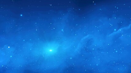 Wall Mural - space scene. fly through clear neat blue nebula with stars. elements furnished by nasa. 3d rendering