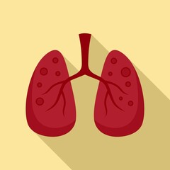 Canvas Print - Lungs measles icon. Flat illustration of lungs measles vector icon for web design