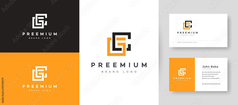 Vetor Flat Minimal Initial CG, GC Letter Logo With Premium Business ...