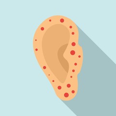 Wall Mural - Ear measles icon. Flat illustration of ear measles vector icon for web design