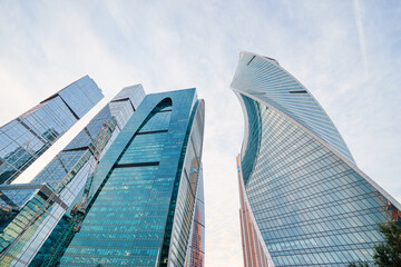 Wall Mural - Modern skyscraper architecture. Moscow international business center Moscow city building against the sky, Russia.