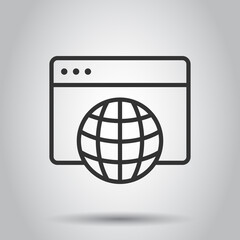 Wall Mural - website domain icon in flat style. global internet address vector illustration on white isolated bac