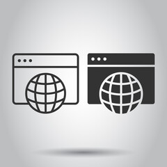 Wall Mural - website domain icon in flat style. global internet address vector illustration on white isolated bac