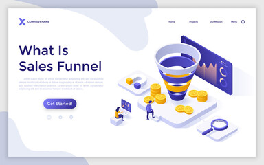 Wall Mural - Isometric Landing Page Concept