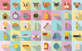 Fototapeta Pokój dzieciecy - Dog handler icons set. Flat set of dog handler vector icons for web design