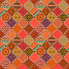 Ethnic patchwork quilt pattern. seamless texture for your design