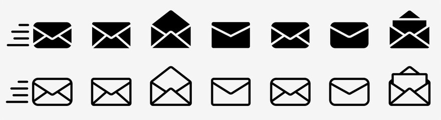 Wall Mural - Mail icons set. Email icon. Envelope symbol. Message symbol vector