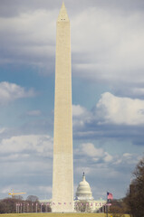 Wall Mural - Washington Monument and The Capitol on a cloudy day - Washington D.C. United States of America