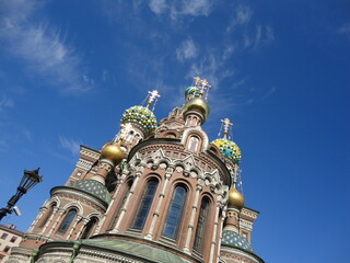 Wall Mural - Church of the Savior on Blood against a clear sky in St.Petersburg 