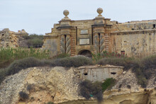 A Pillbox In Front Of The Entrance To Fort Ricasoli At Kalkara, Malta.