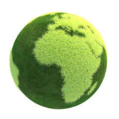 green planet on white background 3d illustration