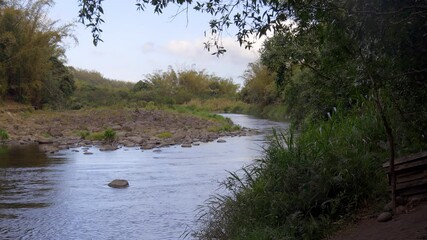 Wall Mural - Rivière des Marsouins, a river on the Indian Ocean Island of Réunion