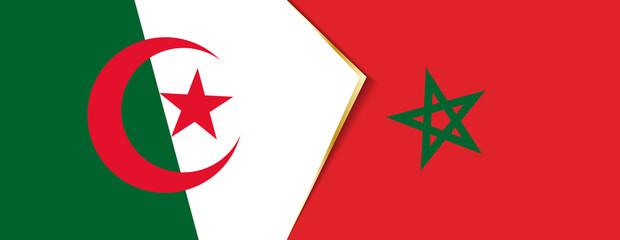 Wall Mural - Algeria and Morocco flags, two vector flags.