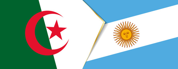 Wall Mural - Algeria and Argentina flags, two vector flags.