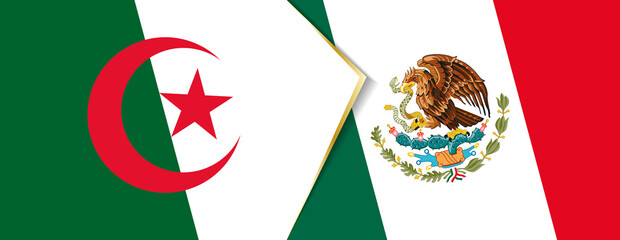 Wall Mural - Algeria and Mexico flags, two vector flags.