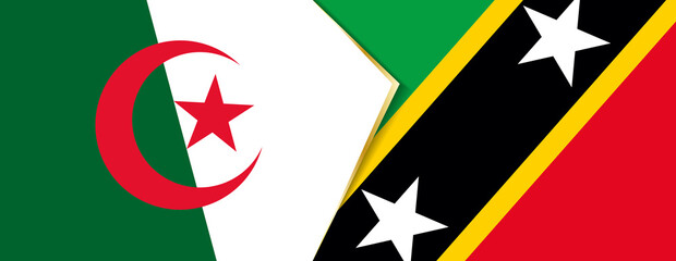 Wall Mural - Algeria and Saint Kitts and Nevis flags, two vector flags.