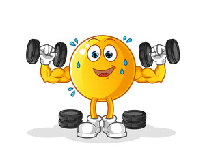 Poster -  emoticon weight training illustration. character vector