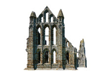 Ruins Of Whitby Abbey (North Yorkshire, England) Isolated On White Background