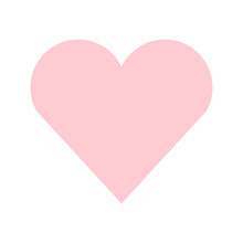 Pink Heart Isolated On White Square Background