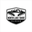 North lake Tahoe with a mountain background and pine trees
