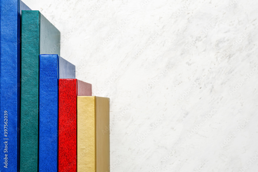 Blank books on white background