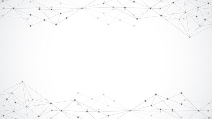 Abstract polygonal background with connecting dots and lines. Global network connection, digital technology and communication concept.