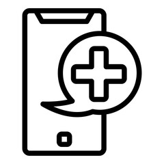 Canvas Print - Medical phone consultation icon. Outline medical phone consultation vector icon for web design isolated on white background