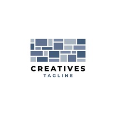 Wall Mural - Creative stone logo design illustration vector template