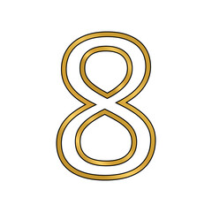 Wall Mural - Gold number eight symbol.