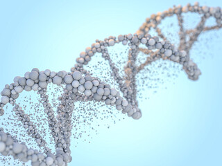 Wall Mural - DNA chain. Abstract background. Genetics and medicine concept. 3D rendering