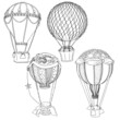 Hot air balloon hand drawing isolated vector