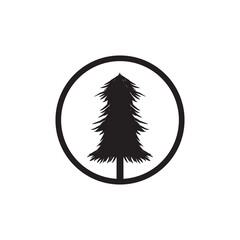 Poster - Pine tree icon logo design template