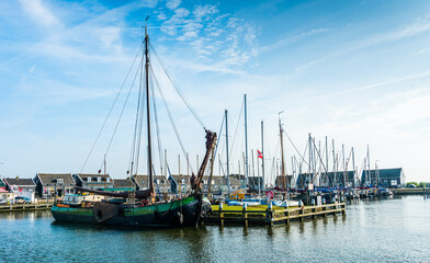 Wall Mural - Marken, North Holland, Netherlands. Beautiful typical fisherman village houses in Marken.