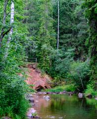 Sticker - sandstone cliffs on the river Amata in Latvia