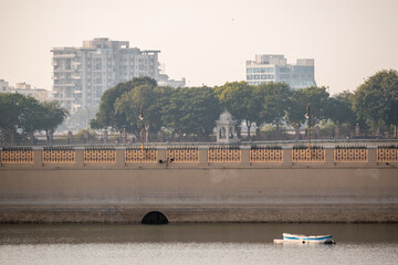 Poster - A bridge across the Ranmal lake in Jamnagar