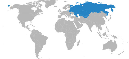  Commonwealth of Independent States (CIS) isolated on world map. Business concepts, travel, economy and politics.