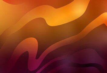 Dark Orange vector pattern with wry lines.