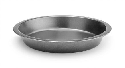 Round baking dish isolated.