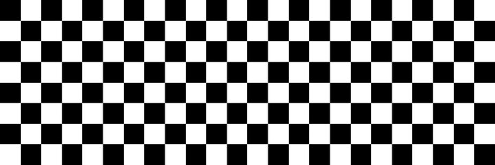 Wall Mural - Vector seamless checkered pattern. Long horizontal banner.