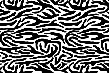 Vector abstract animalistic background. Freehand illustration of zebra skin print