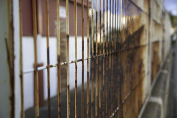 Wall Mural - Protective rusty fence