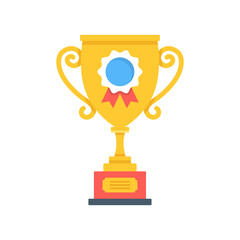 Wall Mural - Trophy cup. Achievement, first place, premium quality, award concepts. Flat design. Vector illustration