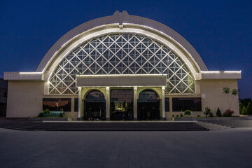 Night view of Oloy Bazaar market in Tashkent, Uzbekistan